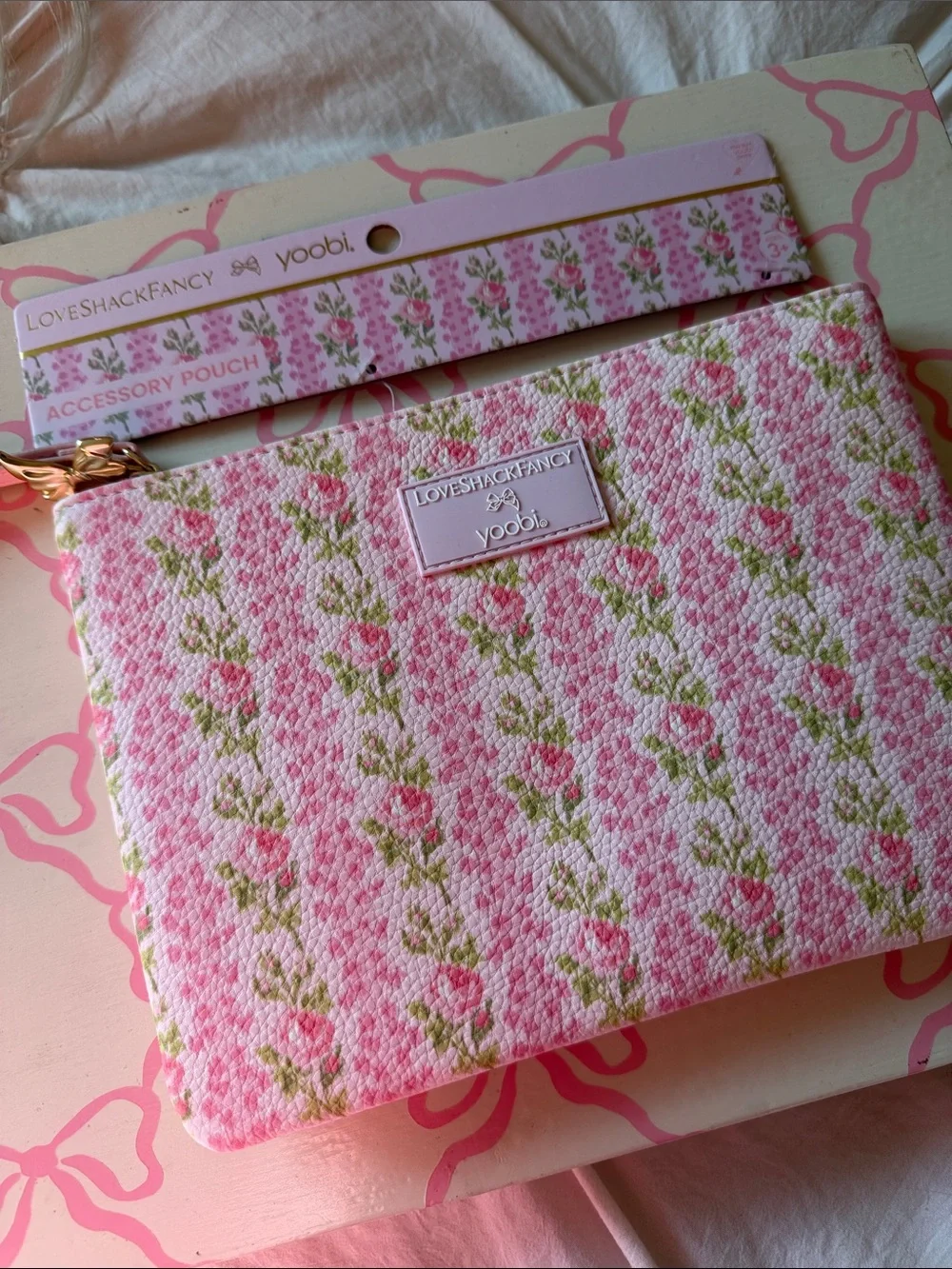 LoveShackFancy Target Pink Floral  Accessory Pouch